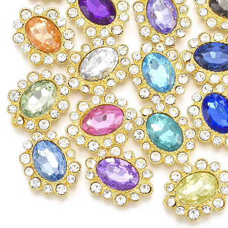 Alloy Acrylic Rhinestone Cabochons RB-T008-08G-1