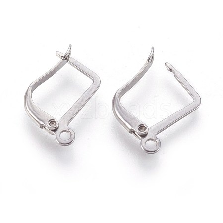 Tarnish Resistant 304 Stainless Steel Hoop Earring Findings with Latch Back Closure STAS-F188-06P-1