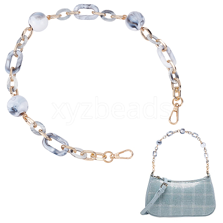 Marble Pattern Acrylic Curb Chain Bag Strap FIND-WH0092-30-1