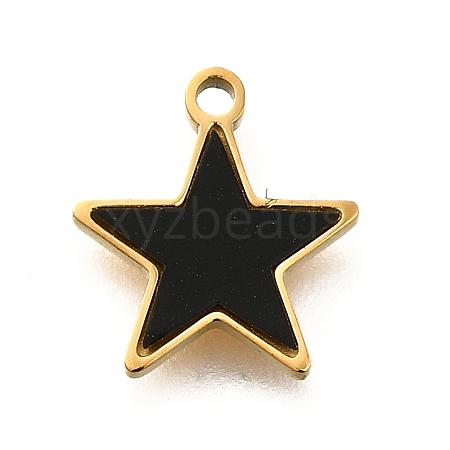 304 Stainless Steel Star Pendants STAS-Q348-19G-1