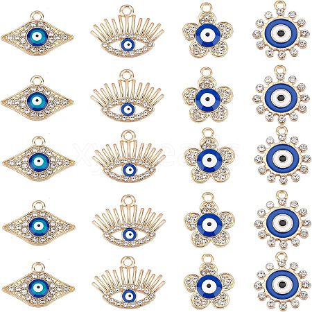 SUPERFINDINGS 40Pcs 4 Style Alloy Enamel Pendants FIND-FH0003-93-1