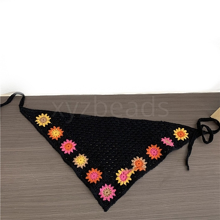 Triangle Lovely Flower Pattern Cloth Hair Kerchief PW-WG955E2-03-1