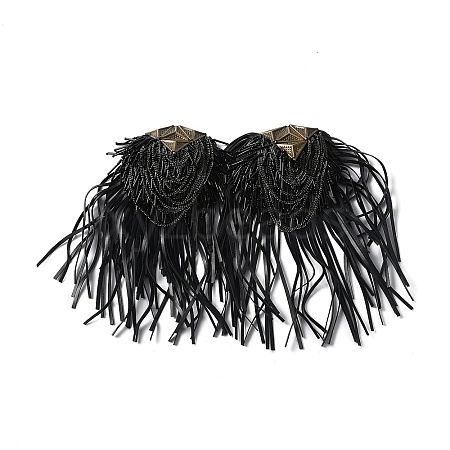 Detachable PU Leather Tassel Epaulettes AJEW-WH0355-03-1