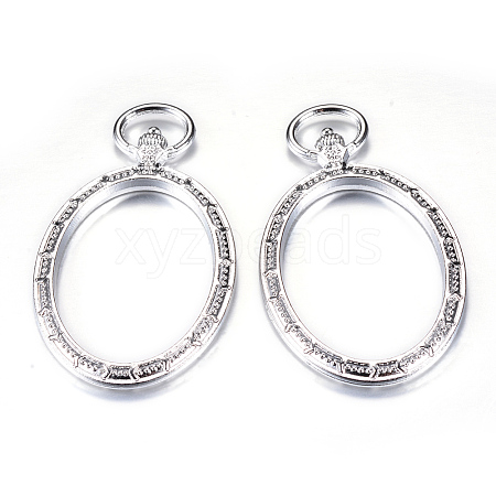 Rack Plating Alloy Open Back Bezel Big Pendants PALLOY-T005-08P-FF-1