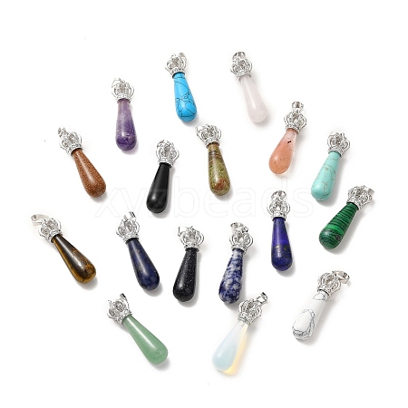 Natural & Synthetic Mixed Gemstone Pendants G-G976-01P-1