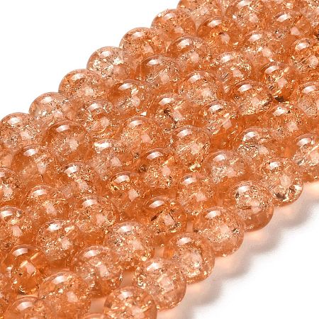 Spray Painted Crackle Glass Beads Strands CCG-Q001-10mm-05-1