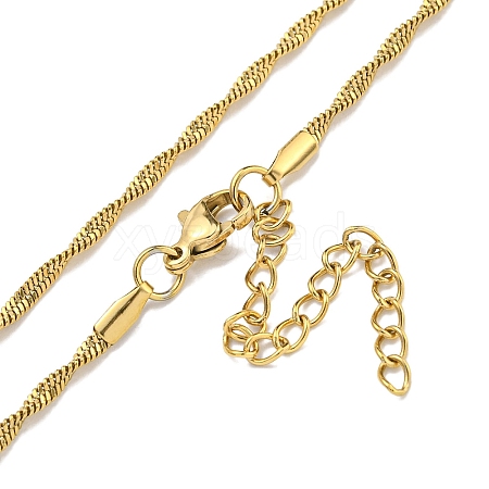 Ion Plating(IP) 304 Stainless Steel Snake Chain Necklaces NJEW-R266-01G-1