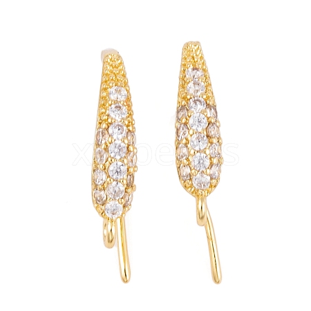 Rack Plating Brass Cubic Zirconia Earring Hooks KK-S374-05G-08-1