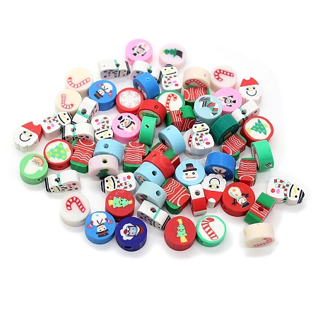 Christmas Themed Handmade Polymer Clay Beads XMAS-PW0001-200D-1