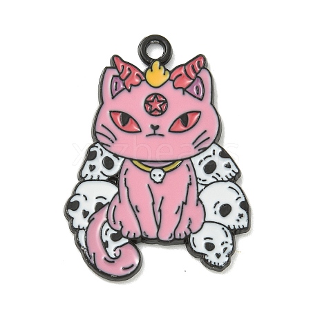 Halloween Theme Alloy Enamel Pendants ENAM-I060-07A-1