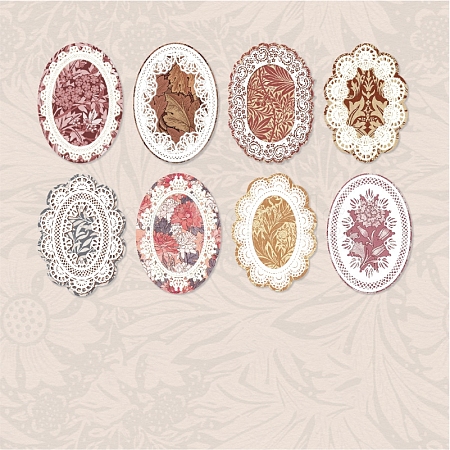 40Pcs 8 Styles Lace Scrapbook Paper SCRA-PW0008-03A-1