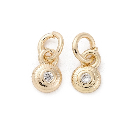 Brass Micro Pave Cubic Zirconia Charms KK-C071-11KCG-1