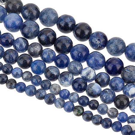 Olycraft 3 Strands 3 Styles Natural Sodalite Beads Strands G-OC0004-58-1