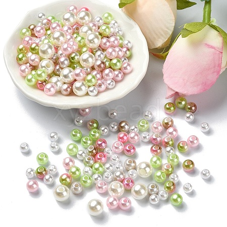 5 Colors ABS Plastic Imitation Pearl Beads KY-YW0001-63A-1