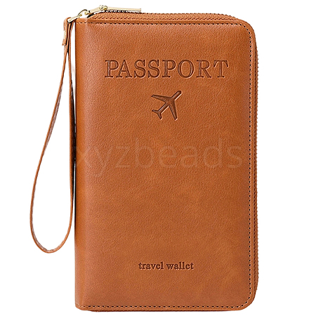 Rectangle PU Leather Travel Passport Wallet Cover AJEW-WH20096-52A-1