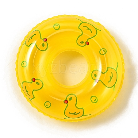 Duck Pattern Miniature Plastic Swim Ring Display Decorations MIMO-PW0003-114B-1