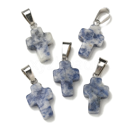 Natural Blue Spot Jasper Pendants G-Z067-04P-08-1