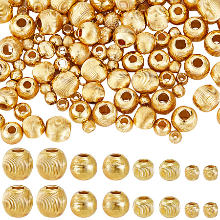 Beebeecraft 120Pcs 4 Style Brass Beads KK-BBC0012-36-1