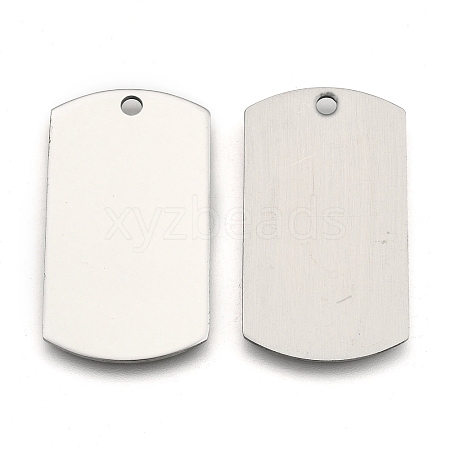 Non-Tarnish 201 Stainless Steel Rectangle Stamping Blank Tag Pendants X-STAS-S031-03-1