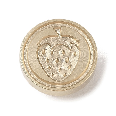 Golden Tone Wax Seal Brass Stamp Head DIY-B079-02G-09-1