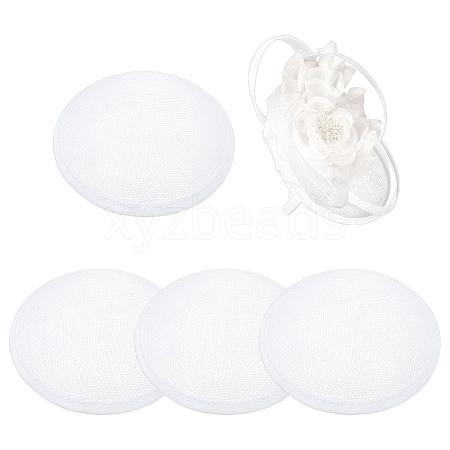 Imitation Hemp Round Fascinator Hat Base for Millinery LS-AJEW-WH0472-45A-04-1