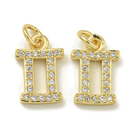 Rack Plating Brass Micro Pave Cubic Zirconia Pendants KK-K386-02E-G-1