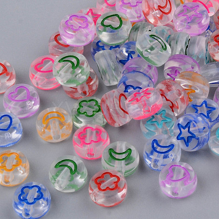 Transparent Clear Acrylic Enamel Beads MACR-SZ0001-12-1