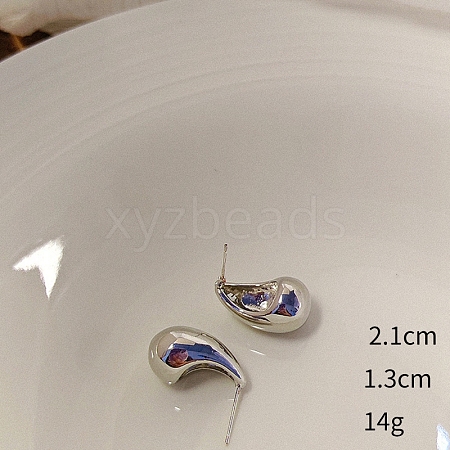 Teardrop Alloy Stud Earrings WG64463-16-1