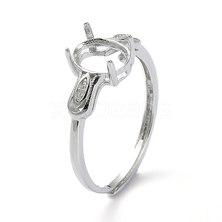 Adjustable 925 Sterling Silver Ring Components STER-K179-14P-1