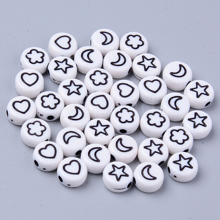 Opaque White Acrylic Beads MACR-S273-45B-1