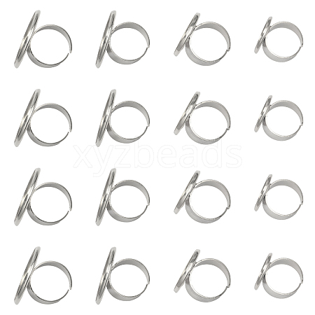 CHGCRAFT 16Pcs 4 Size Adjustable Brass Finger Rings Components KK-CA0002-22S-1