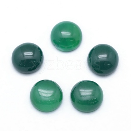 Natural Dyed & Heated Green Onyx Agate Cabochons X-G-P393-R43-10mm-1