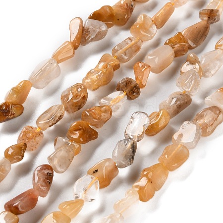 Natural Yellow Rutilated Quartz Beads Strands G-P497-01C-58-1