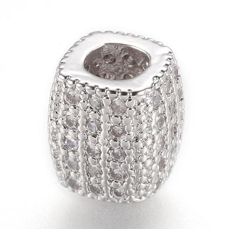 Brass Micro Pave Cubic Zirconia Beads ZIRC-F062-14P-1