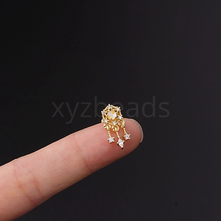 Brass Micro Pave Cubic Zirconia Stud Earring WGF347E-20-1