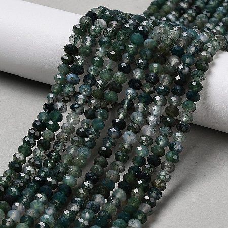 Natural Moss Agate Beads Strands G-C228-A01-3x4mm-1