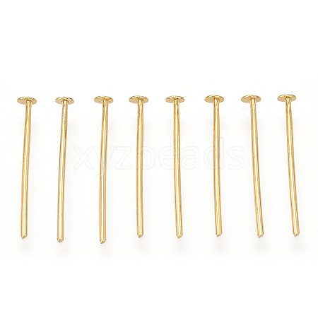 Brass Flat Head Pins KK-G331-11-0.7x15-1