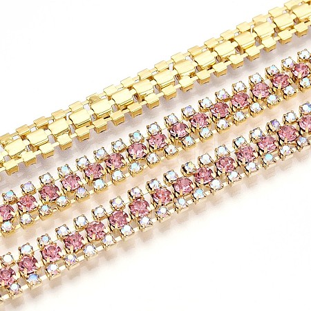 Iron Rhinestone Cup Chains CH-T006-04G-11-1