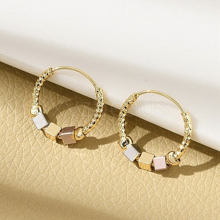 Brass Hoop Earrings EJEW-B117-03-1