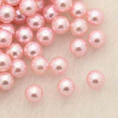 No Hole ABS Plastic Imitation Pearl Round Beads MACR-F033-4mm-18-1