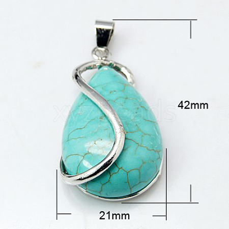 Synthetic Turquoise Gemstone Pendants G-H1577-5-1