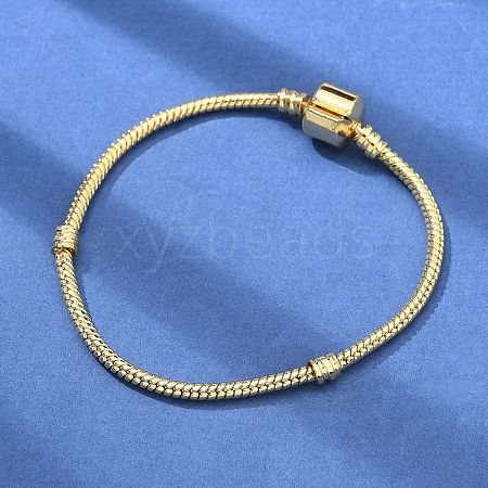 Brass Snake Chain Link Bracelets for Men Women BJEW-G736-06G-1