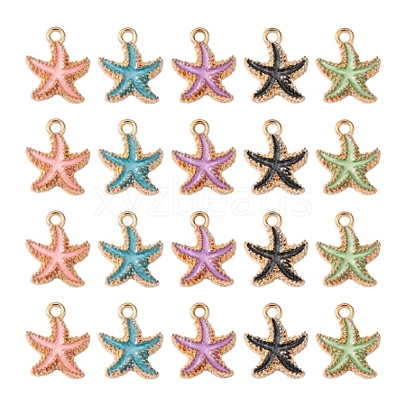 20Pcs 5 Colors Alloy Enamel Pendants ENAM-YW0002-05-1