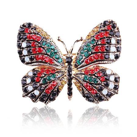 Shiny Alloy Rhinestone Brooch Pins for Women Girl PW-WG1674B-06-1