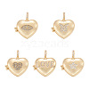 Fashewelry 5Pcs 5 Style Brass Micro Pave Clear Cubic Zirconia Diffuser Locket Pendants ZIRC-FW0001-04-1