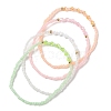 Glass Seed & Bicone Acrylic Beaded Stretch Bracelet BJEW-JB09429-1
