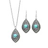 Bohemian Style Zinc Alloy & Synthetic Turquoise Pendant Necklaces & Dangle Earrings Sets WG40DB6-08-2