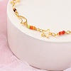 Star & Moon Brass Link Bracelets for Woman BJEW-S157-01G-2