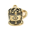 Blended Coffee Alloy Enamel Pendants ENAM-B038-01G-03-1