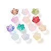 Spray Painted Transparent Glass Beads GLAA-D006-10-1